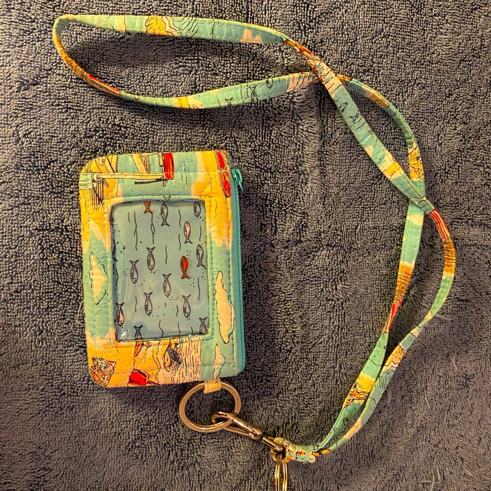 Vera Bradley Zip ID Case with Lanyard.